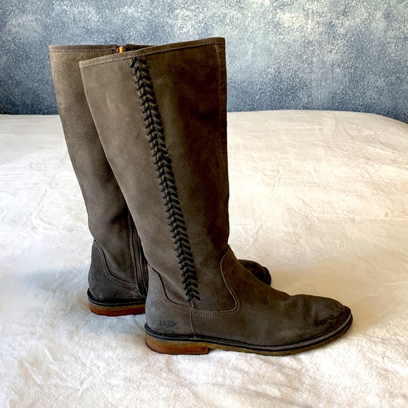 UGG Gray Suede Tall Boots Wilder 1008967 - Picture 5 of 15
